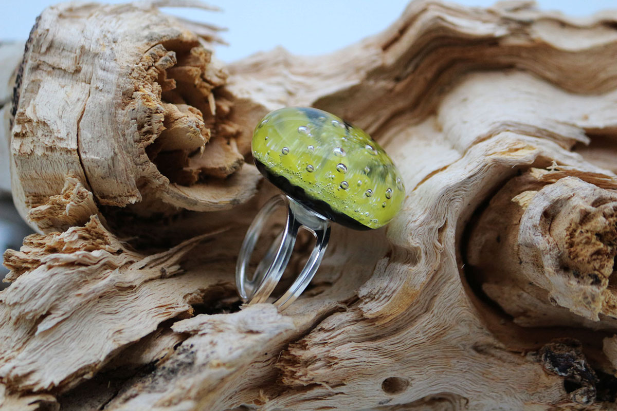 Bague implosion jaune profil